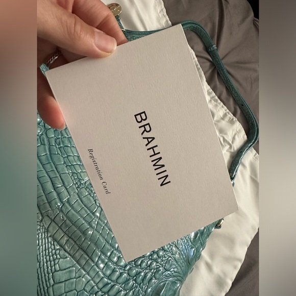 Black Friday Special Today Only $200! NEW Large Teal Satchel Brahmin Leather Bag - Picture 10 of 15